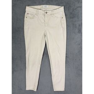 Curve Appeal Jeans Womens 8/29 Beige Mid Rise Skinny Preppy Stretch Faux Pockets